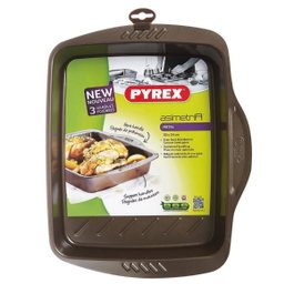 Pyrex Fuente Rectangular de Acero Asimetría SIL 35x27 cm