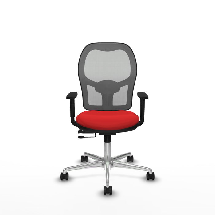 PIQUERAS Y CRESPO Silla de oficina Jorquera Rojo/Gris con mecanismo Sincro/Traslack