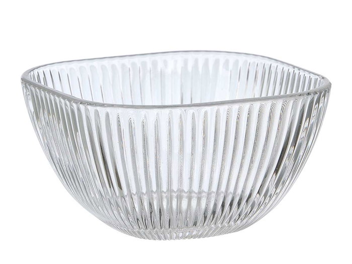 Vivalto Set 3 Cuencos Aperitivo Rayas 270 ml Vidrio Transparente 10.5x7.5x11.5 cm (Set de 12)