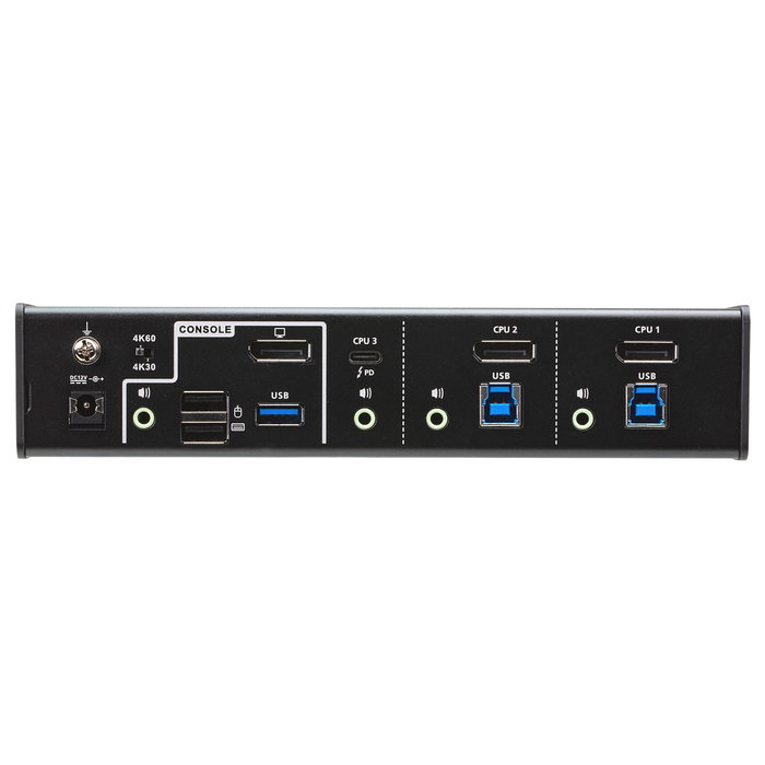ATEN CS1953 Switch KVM híbrido USB-C DisplayPort 3 puertos 4K Ultra HD 4096x2160 Negro
