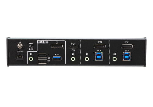 ATEN CS1953 Switch KVM Híbrido USB-C DisplayPort de 3 Puertos, Control de 3 Ordenadores, 4K UHD 60Hz, con Cables USB y DisplayPort Incluidos