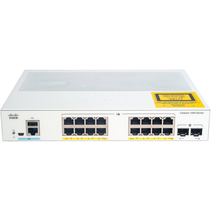 Cisco Catalyst C1000-16P-2G-L Switch Gestionado 16 Puertos Gigabit Ethernet PoE 120W