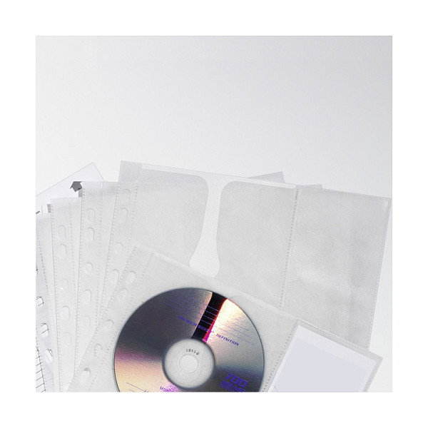 Durable 522219 Funda para CD/DVD A4 con vellón de protección, transparente