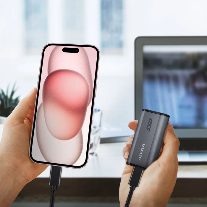 ADATA SE880 Disco Externo SSD 1TB USB-C 3.2 Gen 2x2 (20 Gbps) - 2000 MB/s, Color Gris