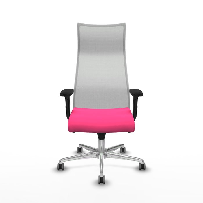PIQUERAS Y CRESPO Sillón Albacete con mecanismo Sincro, Rosa y Blanco, Base Aluminio, Brazos 2D PIQUERAS Y CRESPO Sillón Albacete con mecanismo Sincro, Rosa y Blanco, Base Aluminio, Brazos 2D