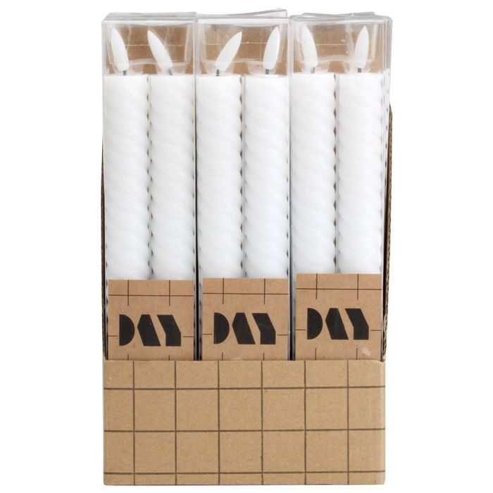 Day Build It Up Juego de 2 Velas LED Helicoidales, Luz Cálida, Altura 25 cm