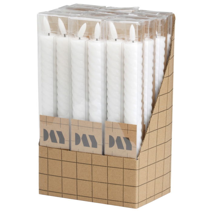 Day Build It Up Juego de 2 Velas LED Helicoidales, Luz Cálida, Altura 25 cm