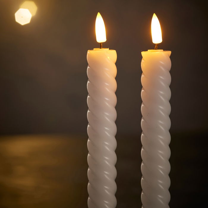 Day Build It Up Juego de 2 Velas LED Helicoidales, Luz Cálida, Altura 25 cm