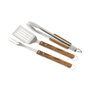 DKD Home Decor Set de 3 Utensilios para Barbacoa INOX ACACIA