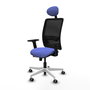 PIQUERAS Y CRESPO Silla de oficina Zulema con mecanismo Sincro/Traslack, Azul claro y Negro
