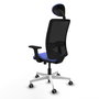 PIQUERAS Y CRESPO Silla de oficina Zulema con mecanismo Sincro/Traslack, Azul claro y Negro
