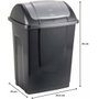 Mondex Papelera con tapa Greenloop, gris antracita, 10 l