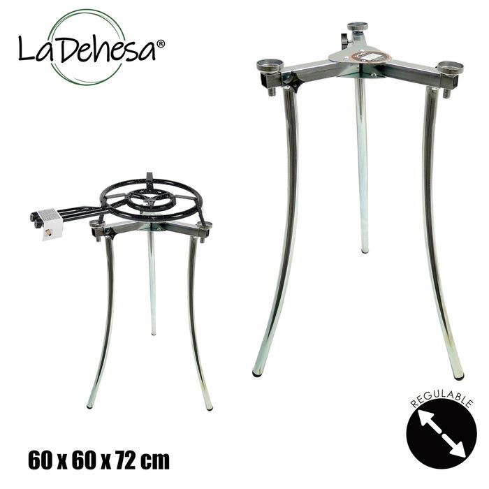 La Dehesa Trípode Regulable para Quemador, Metal Color Plata, Dimensiones 72 x 11 x 36 cm (Abierto: 63 x 63 x 72 cm) (Set de 4)