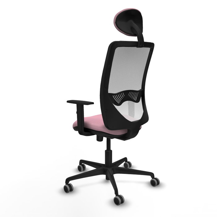 PIQUERAS Y CRESPO Silla de oficina Zulema Rosa y Blanco con mecanismo Sincro