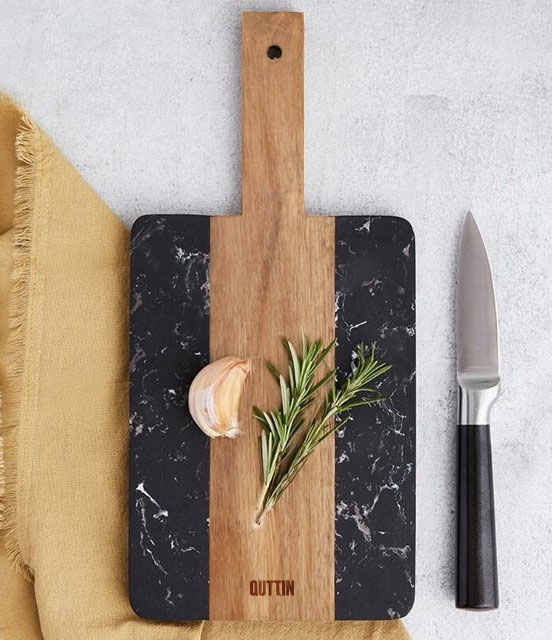 Quttin Tabla Cortar Acacia y Mármol 38 x 18 cm (8 Unidades) Quttin Tabla Cortar Acacia y Mármol 38 x 18 cm (8 Unidades)
