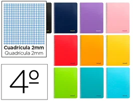 Liderpapel Cuaderno espiral smart cuarto tapa blanda 80 hojas 60gr milimetrado colores surtidos