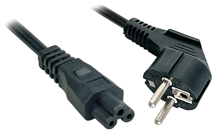 Lindy Cable Adaptador CEE 7/7 Macho a C5 Acoplador Macho, 5 m, Negro