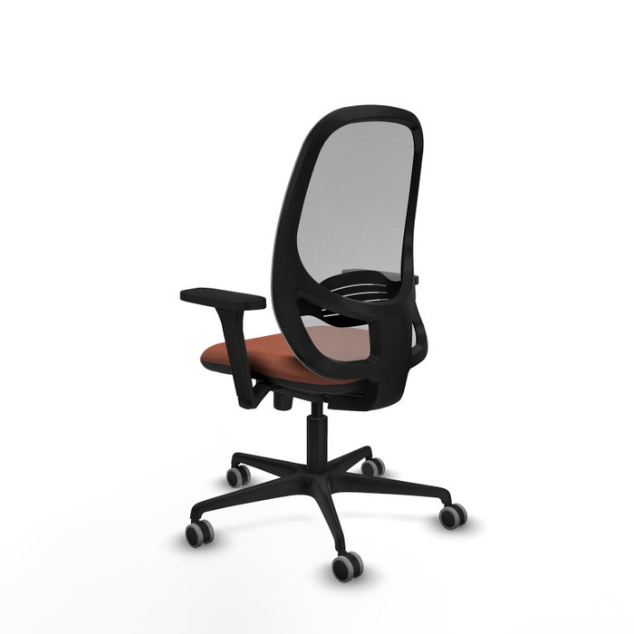 PIQUERAS Y CRESPO Silla de oficina Cilanco con mecanismo Sincro, tela marrón y malla gris PIQUERAS Y CRESPO Silla de oficina Cilanco con mecanismo Sincro, tela marrón y malla gris