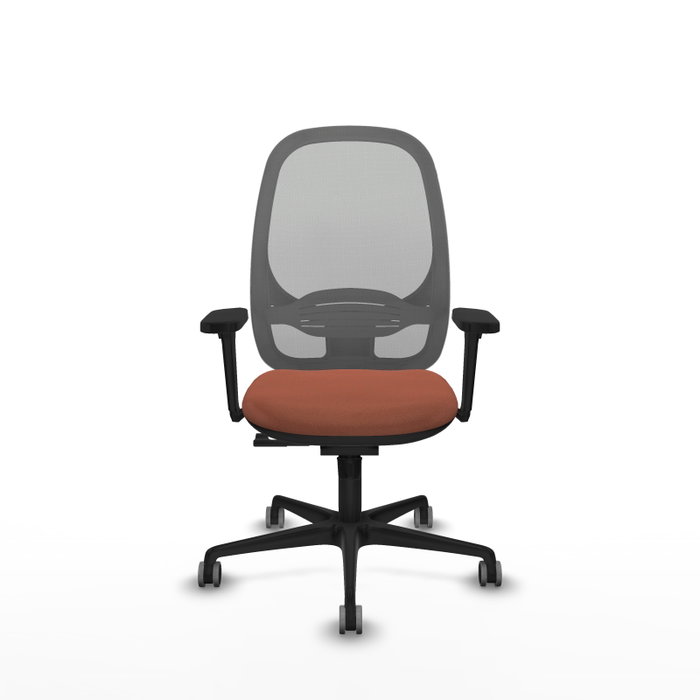 PIQUERAS Y CRESPO Silla de oficina Cilanco con mecanismo Sincro, tela marrón y malla gris PIQUERAS Y CRESPO Silla de oficina Cilanco con mecanismo Sincro, tela marrón y malla gris