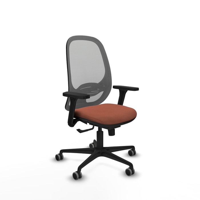 PIQUERAS Y CRESPO Silla de oficina Cilanco con mecanismo Sincro, tela marrón y malla gris PIQUERAS Y CRESPO Silla de oficina Cilanco con mecanismo Sincro, tela marrón y malla gris
