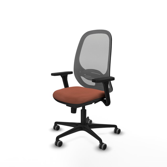 PIQUERAS Y CRESPO Silla de oficina Cilanco con mecanismo Sincro, tela marrón y malla gris PIQUERAS Y CRESPO Silla de oficina Cilanco con mecanismo Sincro, tela marrón y malla gris