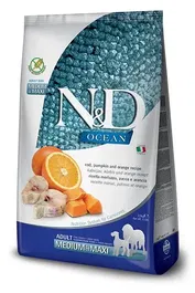 Farmina N&D Dog Ocean Pumpkin Medium Maxi Bacalao Pienso para Perros Adultos de Raza Mediana y Maxi 12 kg
