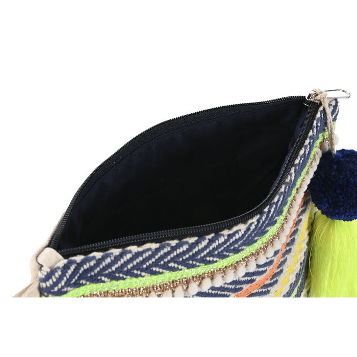 DKD Home Decor Neceser de Algodón Multicolor Colección LIMA 26x2x19 cm