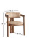 Hanah Home CO - 032 Silla de Madera de Nogal y Tapicería Beige, 58x76x49 cm