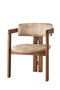 Hanah Home CO - 032 Silla de Madera de Nogal y Tapicería Beige, 58x76x49 cm