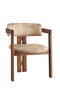 Hanah Home CO - 032 Silla de Madera de Nogal y Tapicería Beige, 58x76x49 cm