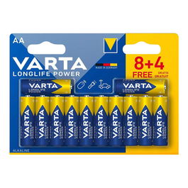 Varta Pila Alcalina LR06 Longlife Power AA (Blister 12 Unidades) Ø14,5 x 50,5 mm