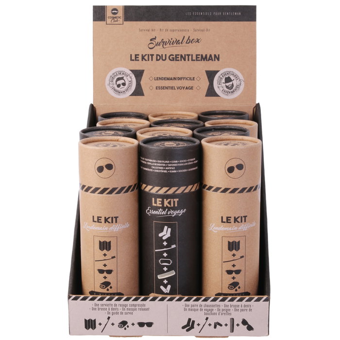 Cosmetic Club Kit Supervivencia Masculino Barber Shop Lendemain difficile Essentiel voyage