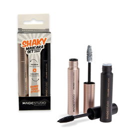 Idc Set Pestañas Shaky Magic Studio: Prebase Acondicionadora y Máscara Volumen Negro Intenso para Pestañas Definidas y Voluminosas