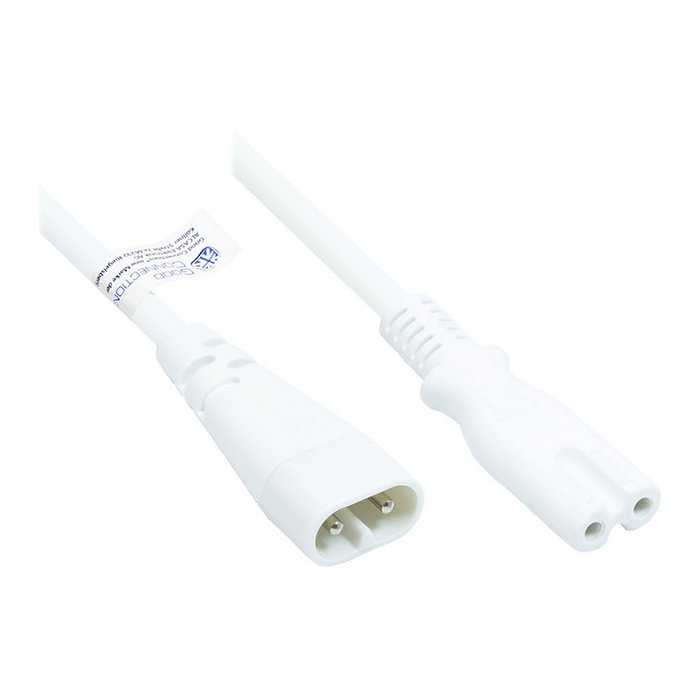 GoodConnections Cable de alimentación C8 macho a C7 macho, 2 m, Blanco GoodConnections Cable de alimentación C8 macho a C7 macho, 2 m, Blanco