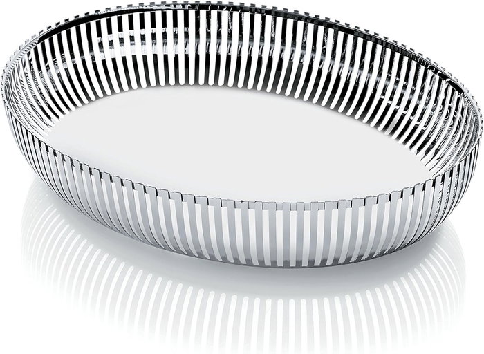 Alessi PCH06/26 Cesto Oval en Acero Inoxidable 18/10 para Fruta, Verdura y Pan 26 cm Alessi PCH06/26 Cesto Oval en Acero Inoxidable 18/10 para Fruta, Verdura y Pan 26 cm