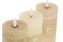 DKD Home Decor Vela Led Basicos Verde Beige 7 x 16 x 7 cm (6 Unidades)