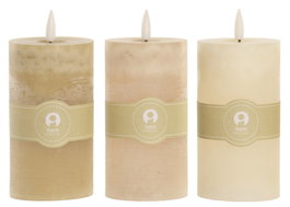 DKD Home Decor Vela Led Basicos Verde Beige 7 x 16 x 7 cm (6 Unidades)