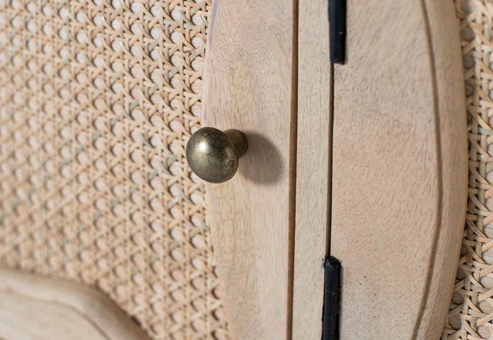 GINER Y COLOMER Mueble TV de Madera de Mango con 4 Puertas, Diseño Artesanal Natural