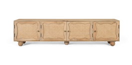 GINER Y COLOMER Mueble TV de Madera de Mango con 4 Puertas, Diseño Artesanal Natural