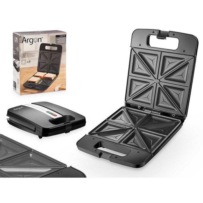 Argon Sandwichera X4 Negra 1400W