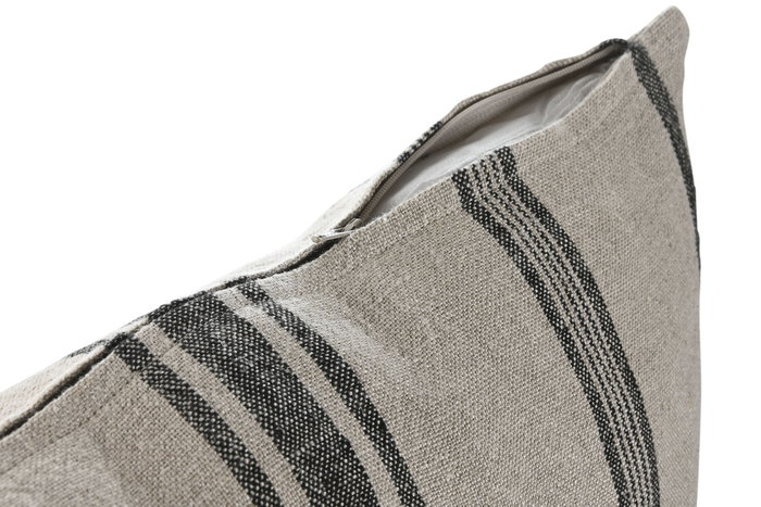 DKD Home Decor Cojín de Lino Rallado Beige 50x50 cm