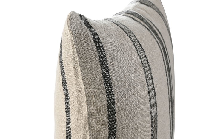 DKD Home Decor Cojín de Lino Rallado Beige 50x50 cm