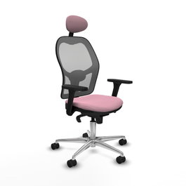 PIQUERAS Y CRESPO Silla de oficina Jorquera Rosa y Gris