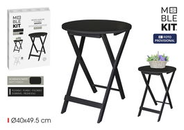 Moblekit Mesita Auxiliar Plegable Madera Negra 40 cm (4 Unidades)