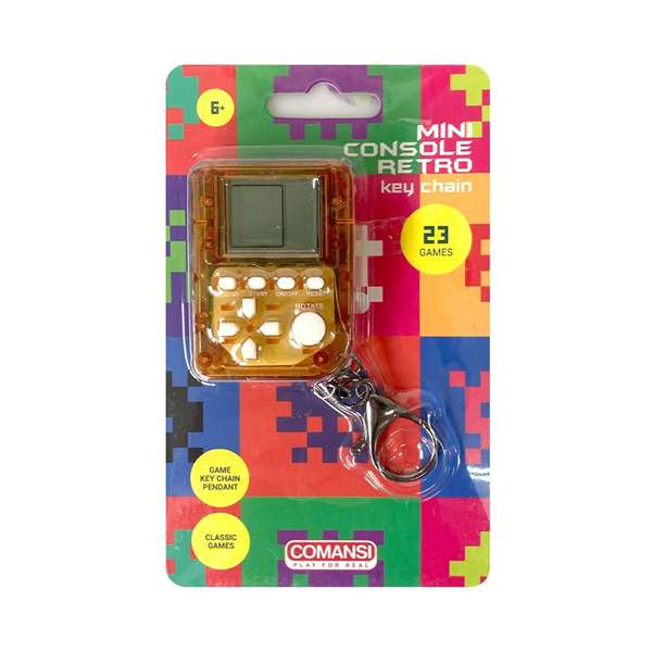 Golden Toys Mini Consola Retro de Bolsillo con 23 Juegos Clásicos - Modelos Surtidos 4x5x1.5 cm