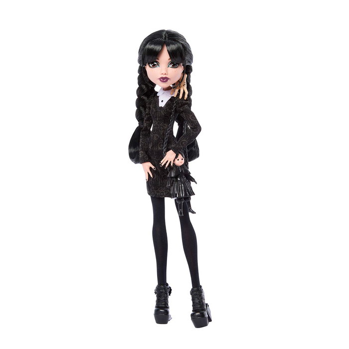 Monster High Muñeca Wednesday Addams con Cosa y bolso