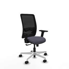 PIQUERAS Y CRESPO Silla de oficina Zulema con mecanismo Sincro, Gris oscuro y Negro
