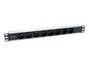 Equip 333313 PDU de 8 Salidas AC, 1U, Aluminio, Negro/Plata