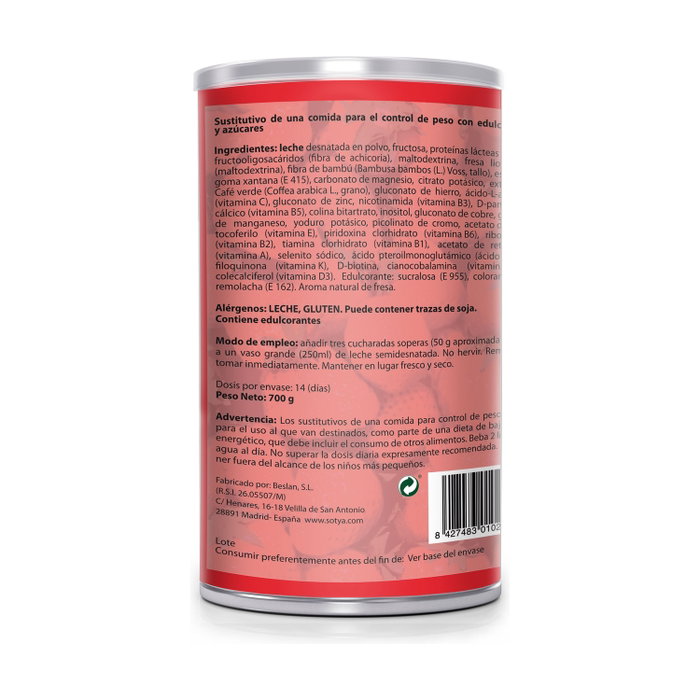 Sotya Batido Saciante Fresa 700g