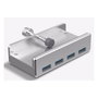 ALLNET ALL-USB3-HUB-4-CLIP Hub USB 3.0 de 4 Puertos con Clip y Cable USB de 1m, Color Plata
